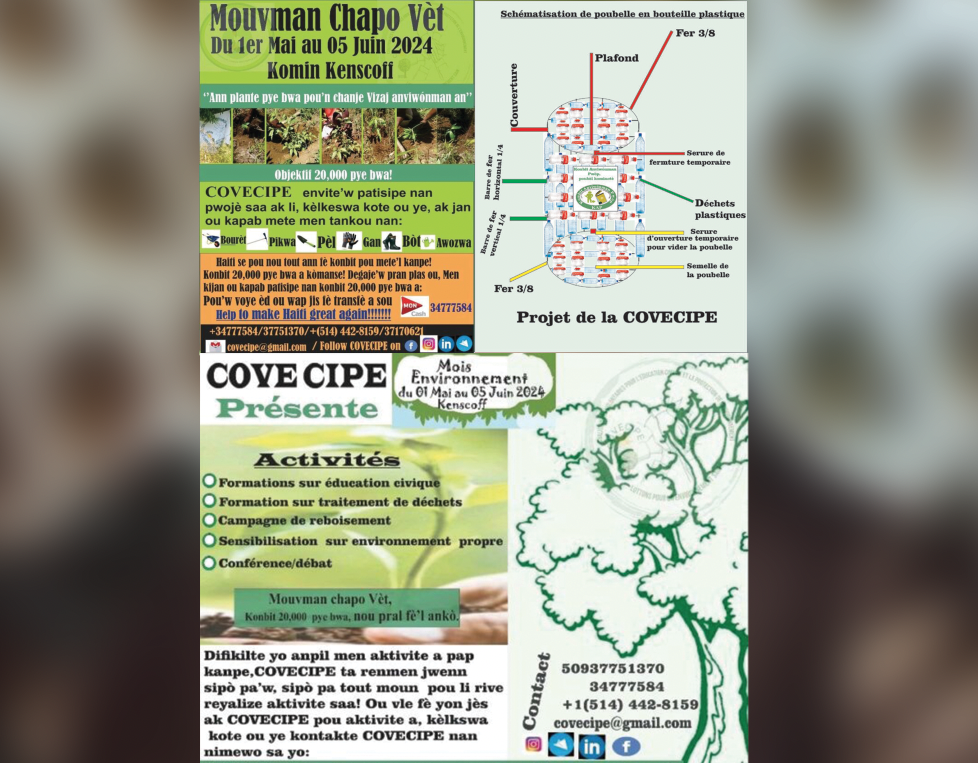 Haïti: éduquer les jeunes au civisme en protégeant l’environnement Appel à un financement solidaire